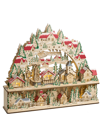 Beliani LED Deko BOLKESJO in Braun/Bunt - (W) 45 x (H) 39 x (L) 10 cm