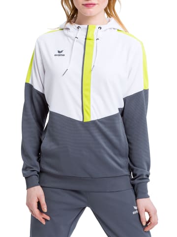 erima Squad Kapuzensweat in weiss/slate grey/bio lime