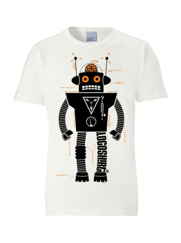 Logoshirt T-Shirt Roboter Logoshirt Logo in altweiss