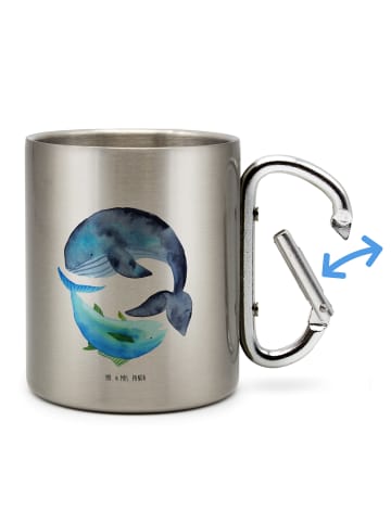 Mr. & Mrs. Panda Thermobecher Walfisch Thunfisch ohne Spruch in Silber