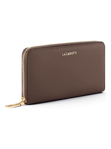 Lazarotti Bologna Leather XL Zip-Around Geldbörse Leder 19 cm in taupe