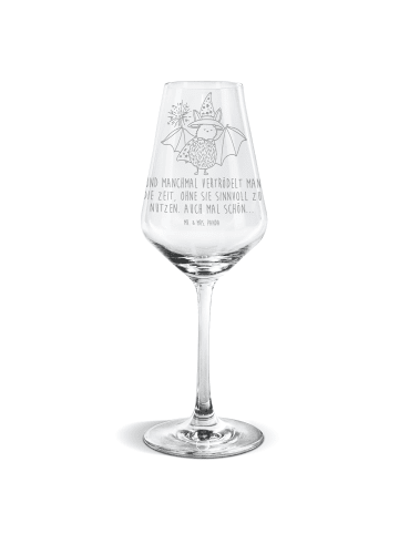 Mr. & Mrs. Panda Weinglas Fledermaus Zauberer mit Spruch in Transparent