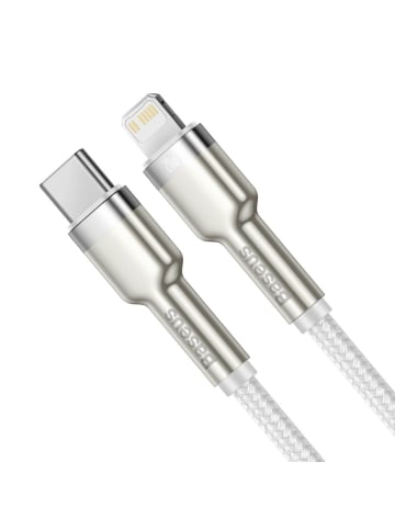 Wisam Schnellladekabel Metalldatenkabel USB-C kompatibel mit iPhone 20W 2m weiß
