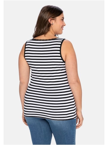 sheego Tanktop in schwarz-weiß