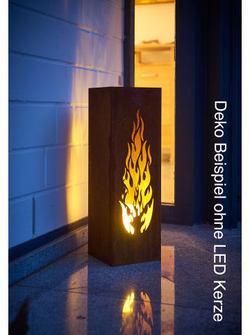 Gartenfreude Feuersäule im Flammendesign in Rostfarben