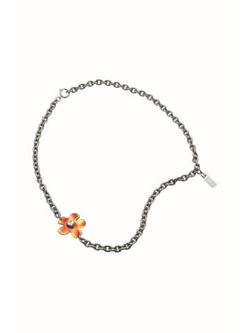 Moschino Collier in Silber/Orange 90 cm