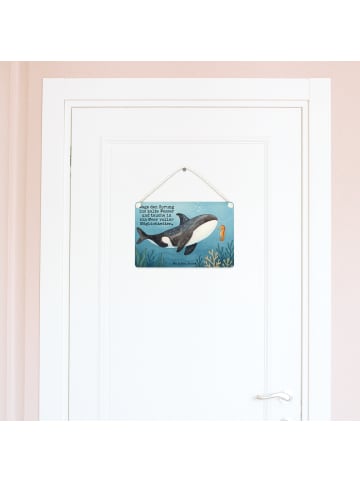 Mr. & Mrs. Panda Türschild Orca Design mit Spruch in Weiß