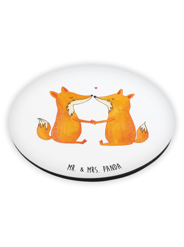 Mr. & Mrs. Panda Rund Magnet Füchse Liebe ohne Spruch in Weiß