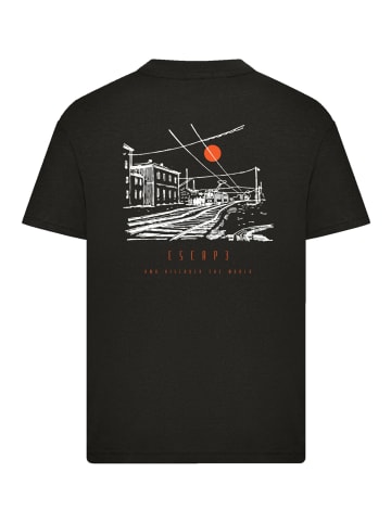 F4NT4STIC T-Shirt Escape Discover the World Town Train Station in schwarz