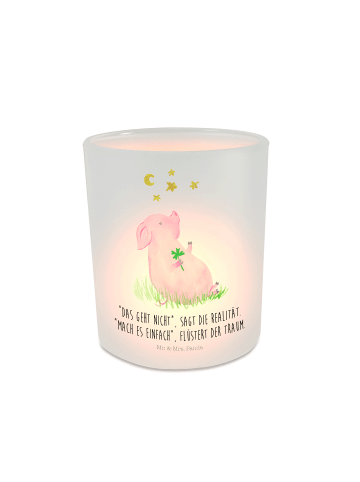 Mr. & Mrs. Panda DekoLight Schwein Glück mit Spruch in Transparent