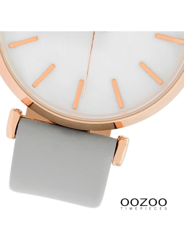Oozoo Analog-Armbanduhr Oozoo Timepieces hellgrau groß (ca. 40mm)