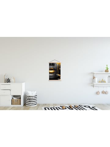 MuchoWow Poster mit Leiste Gesicht gold schwarz  (BxH)
