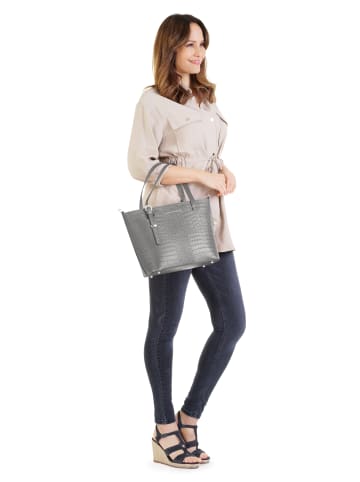 Cluty Handtasche echt Leder in grau