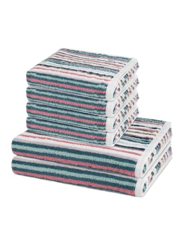 Ross 4 X Handtuch 2 X Duschtuch im Set Vita in Dunkelgrün / blau