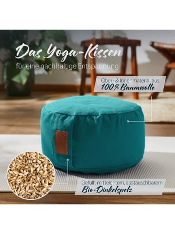DoYourFitness Yoga-Kissen Vishnu gefüllt Dinkelspelz dunkelgrün rund grün