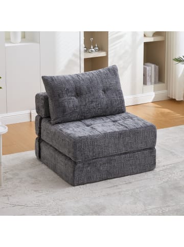 ABRIHOME Klappbares Schlafsofa in Grau mit Rückenlehne