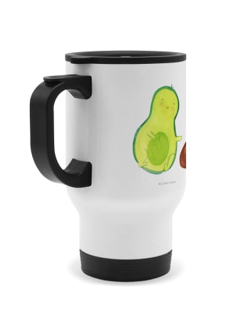 Mr. & Mrs. Panda Thermobecher Avocado Kern rollt ohne Spruch in Weiß