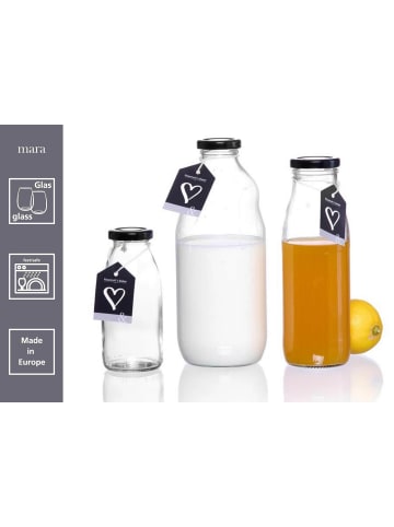 Ritzenhoff & Breker 6er Set Milchflaschen Mara 1 l in transparent