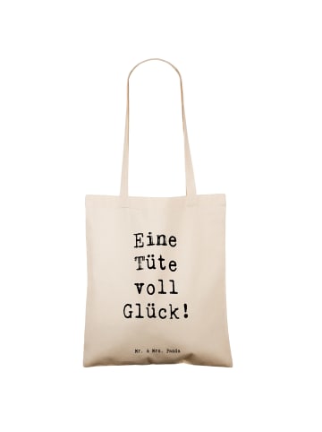 Mr. & Mrs. Panda Tragetasche Spruch Tragetasche Glück mit Spruch in Creme
