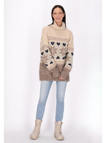 usha BLUE LABEL Damen Pullover in Beige Mehrfarbig