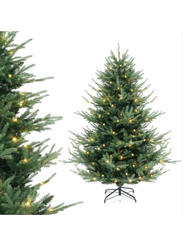 COSTWAY 180cm Künstlicher Weihnachtsbaum mit Beleuchtung in Grün
