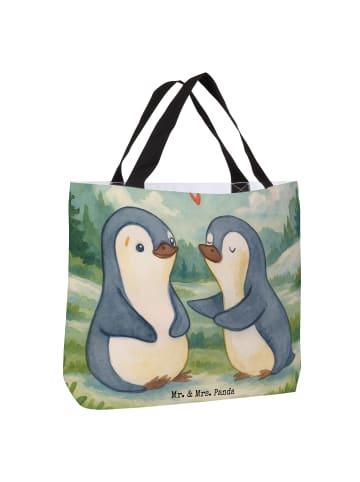 Mr. & Mrs. Panda Shopper Pinguine trösten Design ohne Spruch in Weiß