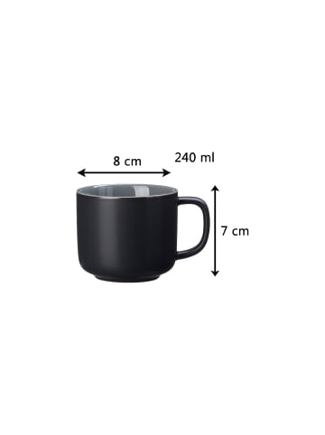 Ritzenhoff & Breker Kaffeetasse mit Untertasse Jasper in Schwarz 240 ml