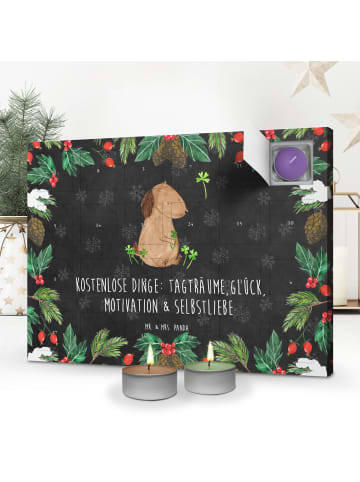 Mr. & Mrs. Panda Adventskalender Hund Kleeblatt mit Spruch in Kreidetafel