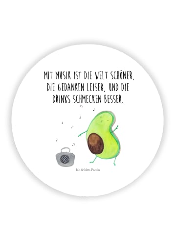 Mr. & Mrs. Panda Rund Magnet Avocado Tanzen mit Spruch in Weiß