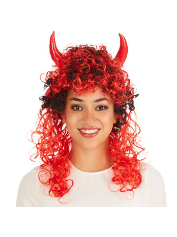 tectake Wilde, lange Locken, schwarz/rot