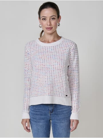 KOROSHI Damen Chenille Strick Herzen Jersey in weiß