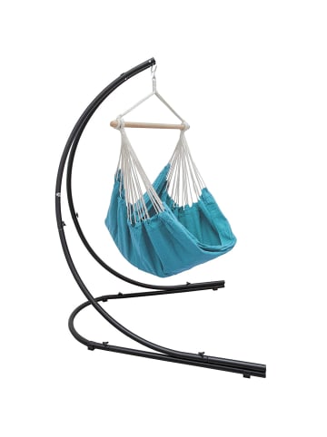 AMANKA XXL Hängestuhlgestell + Hängesessel Key West in Pazifik Blau