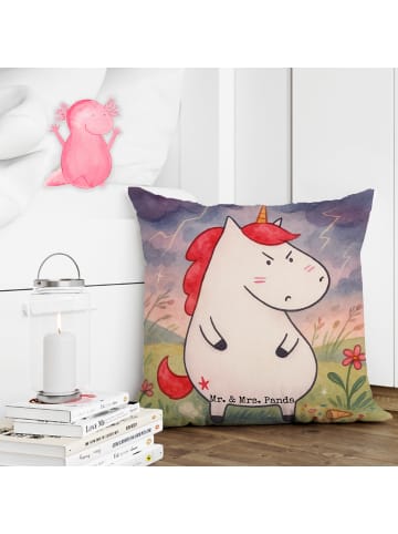 Mr. & Mrs. Panda kuschelkissen 40x40 Einhorn Wut Design ohne Spruch in Weiß