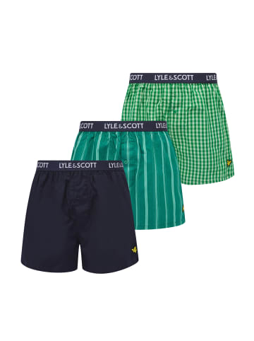 Lyle & Scott Boxer 3-Er Set in Dunkelgrün/Grün/Dunkelblau