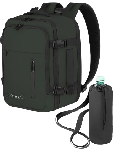 normani Erweiterbarer Handgepäck-Rucksack mit Flaschentasche in Oliv