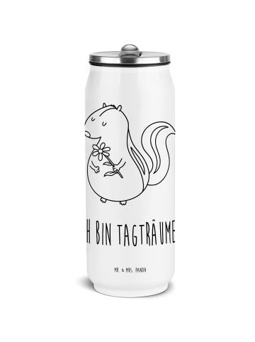 Mr. & Mrs. Panda Thermosflasche Stinktier Blume mit Spruch in Weiß