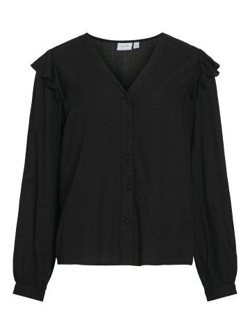 Vila Top mit V-Ausschnitt in Black Beauty