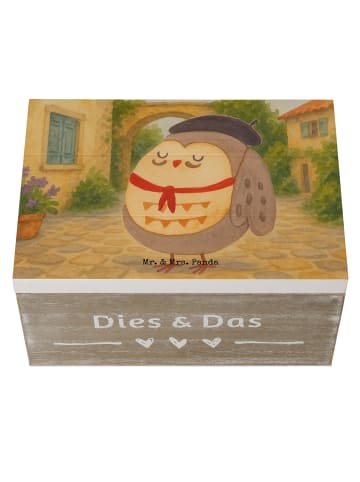 Mr. & Mrs. Panda Box Eule Frankreich Design ohne Spruch in Weiß