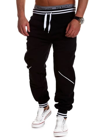 behype Jogginghose STRIPE in schwarz-weiss