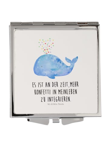 Mr. & Mrs. Panda Handspiegel Wal Konfetti mit Spruch in Weiß