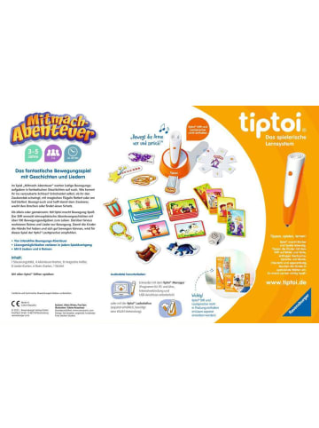 Ravensburger Aktionsspiel tiptoi® ACTIVE Mitmach-Abenteuer - ab 3 Jahre 3-5 Jahre in bunt