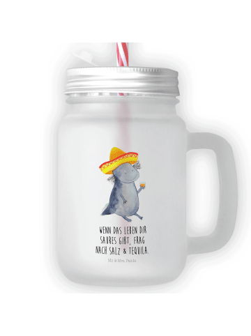 Mr. & Mrs. Panda Glas Axolotl Tequila mit Spruch in Transparent