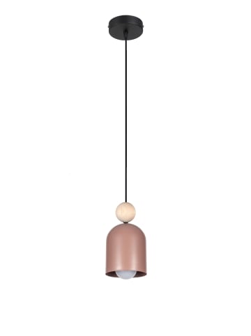 Licht-Erlebnisse Pendelleuchte Ø 11 x (T)85 cm in Schwarz Rosa Natur