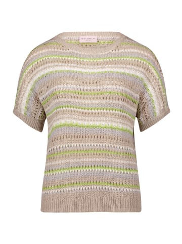 Betty Barclay Lochstrick-Pullover mit U-Boot-Ausschnitt in Patch Beige/Cream