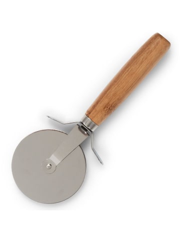 Zeller Pizzabrett mit Pizzaroller, Bambus in Braun, Ø 32 cm