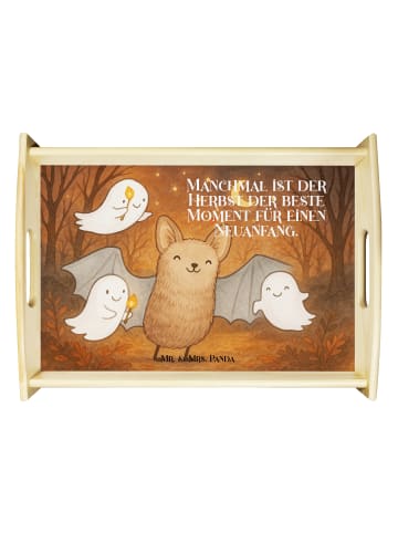 Mr. & Mrs. Panda Tablett Fledermaus Gespenster Design mit Spruch in Weiß