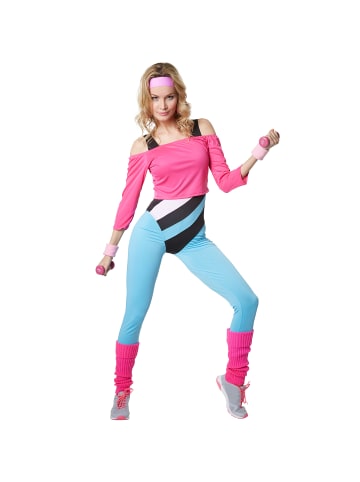 tectake Aerobic-Outfit im Stil der 80er Jahre, bunt