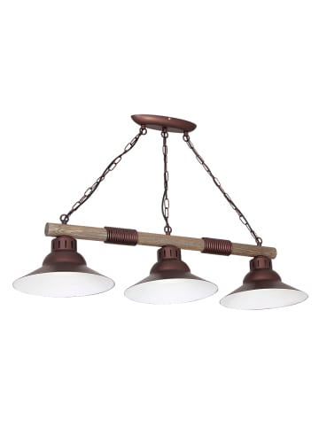 Licht-Erlebnisse Pendelleuchte (B)26 x (L)88 cm in Dunkles rötliches Braun (Burgund) Weiß Holz