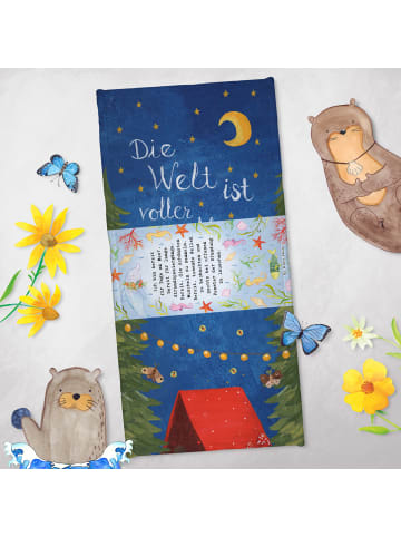 Mr. & Mrs. Panda Badehandtuch Unter dem Meer mit Spruch in Weiß