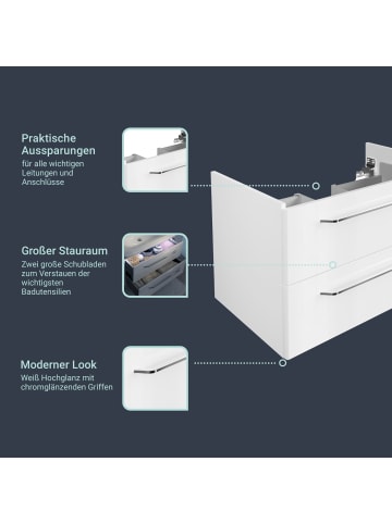 Fackelmann Waschtisch-Unterschrank MILANO in weiß-80(B)x49,2(H)x47,6(T)cm